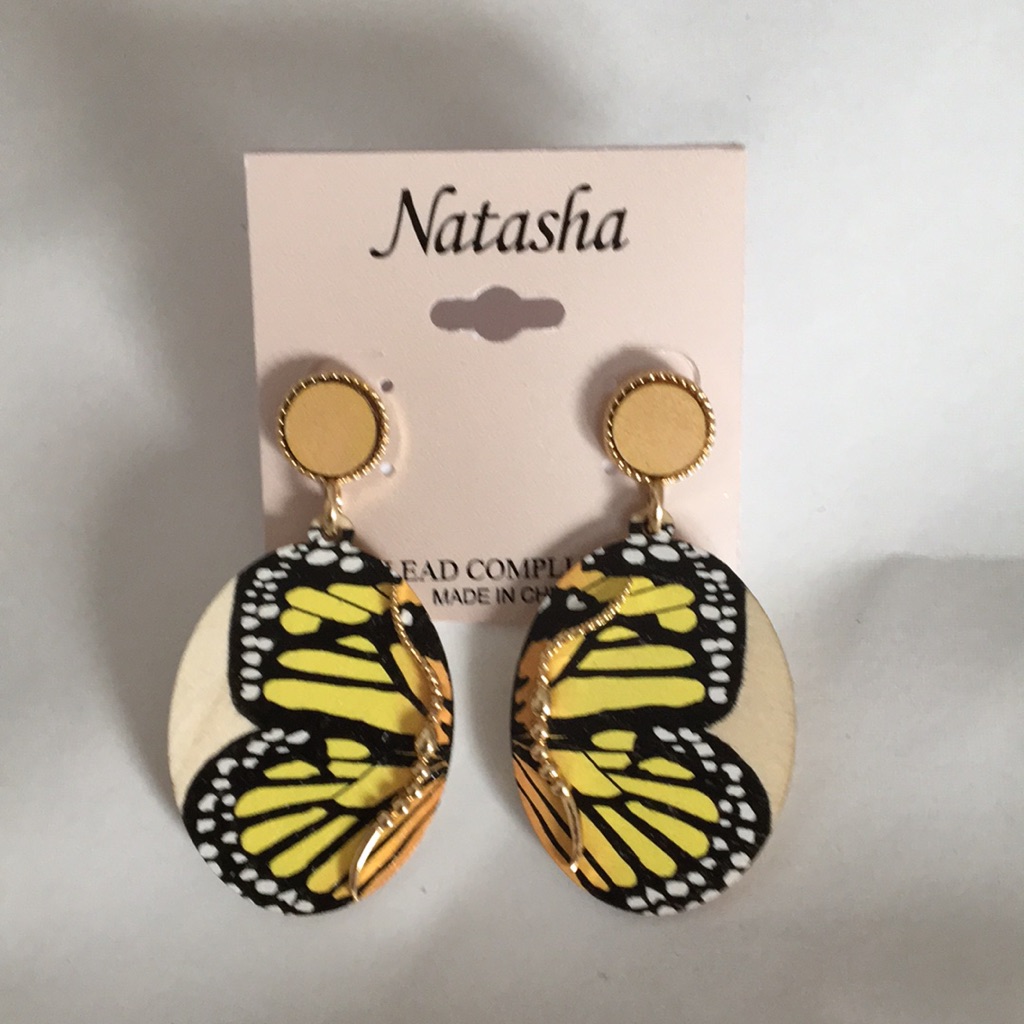 Natasha Golden Butterfly Light Weight Earrings 25$